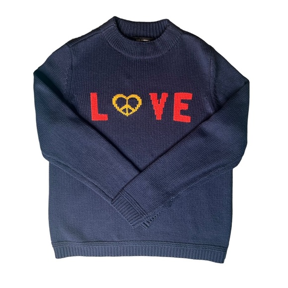 525 America Peace Love Navy Sweater - Picture 7 of 14